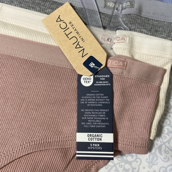 NWT Nautica Intimates Organic Cotton Ribbed Hipster Panties, 5-pack - Picture 3 of 16